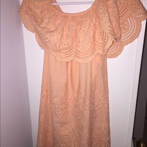Adorable peach off the should Dress